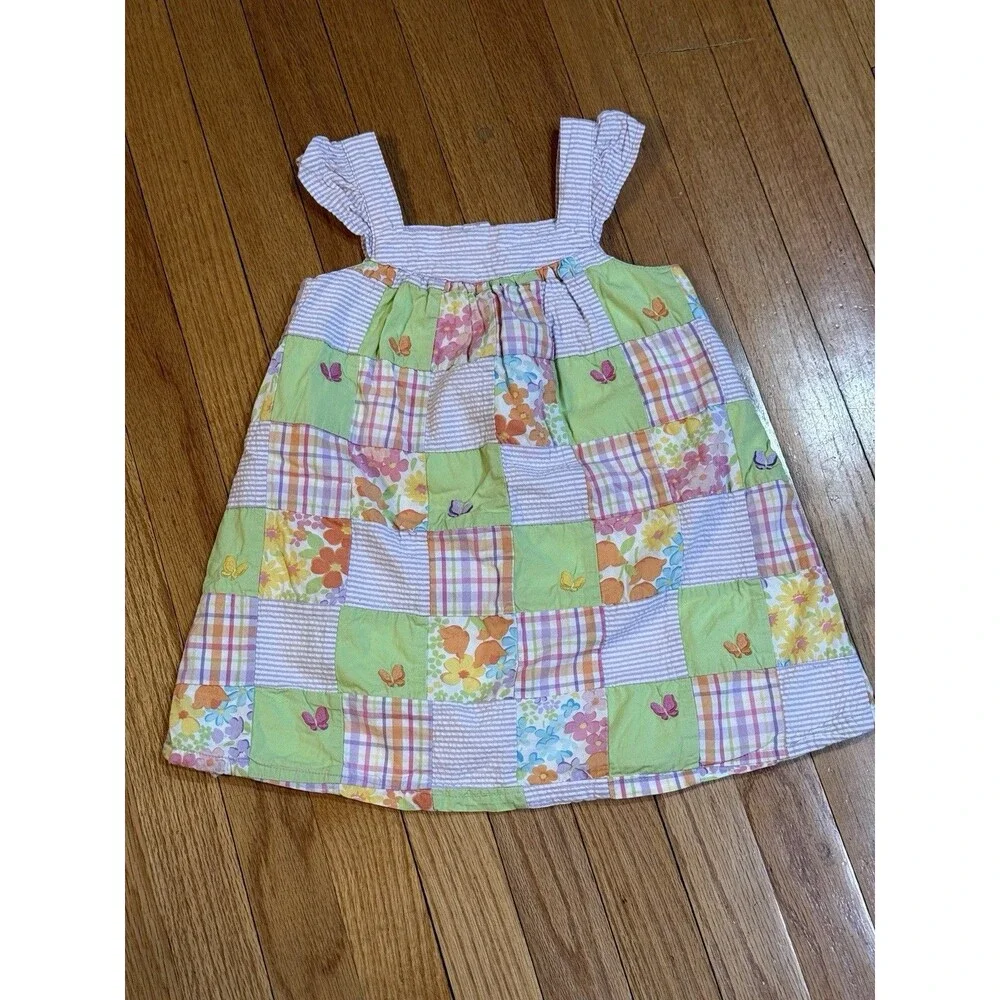Gymboree Girls Summer Patchwork Dress Size 4T Butterfly Blossom Lined Cotton